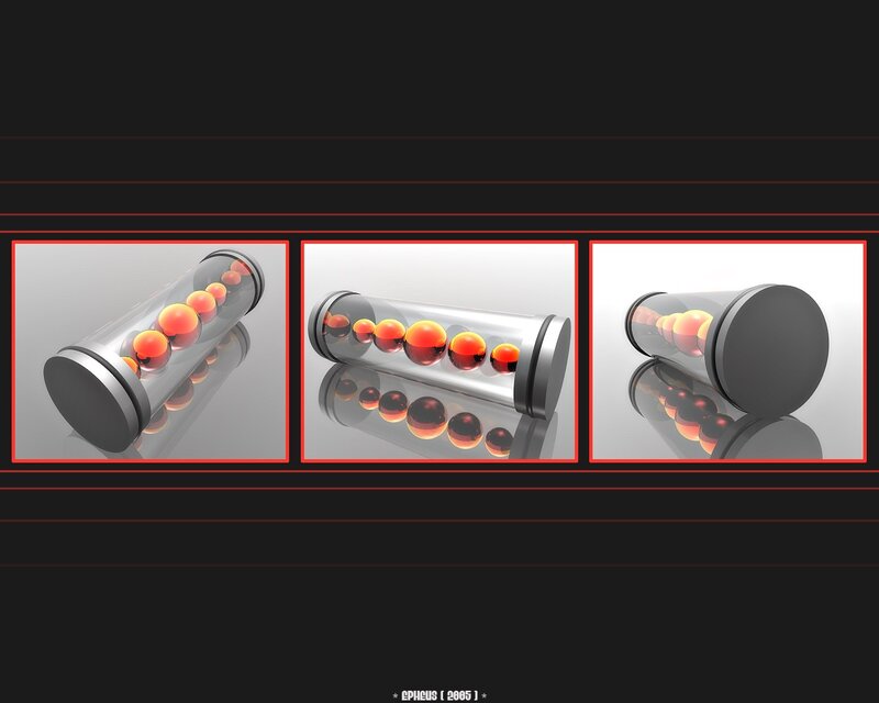 3D render of spheres in a tube