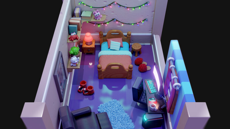 3d-rendered Bedroom