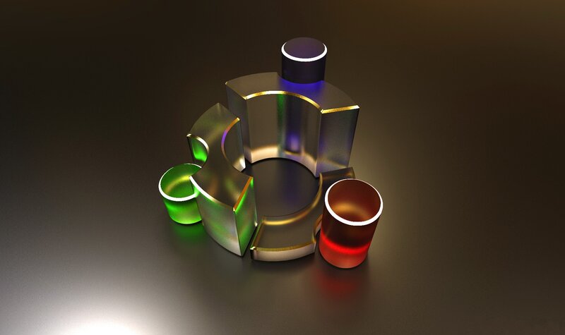 3d Rendered Geometric Shapes — Silver