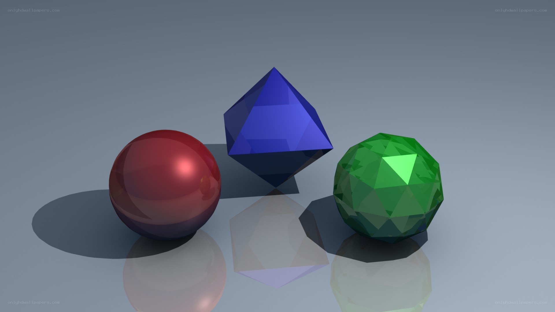 3D rendered geometric shapes