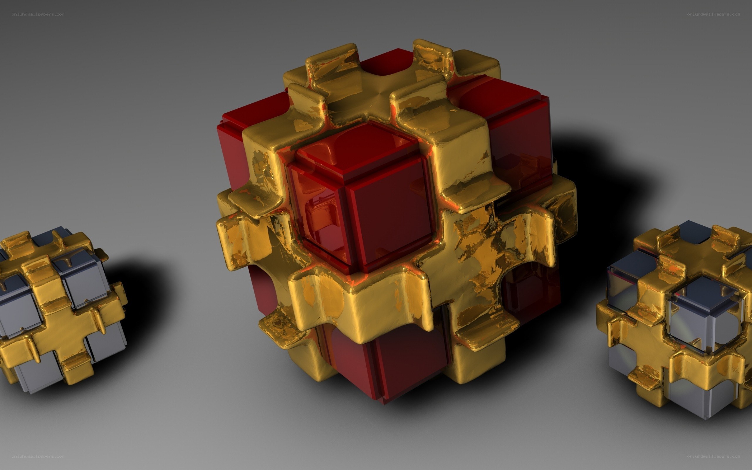 3D rendered puzzle cubes