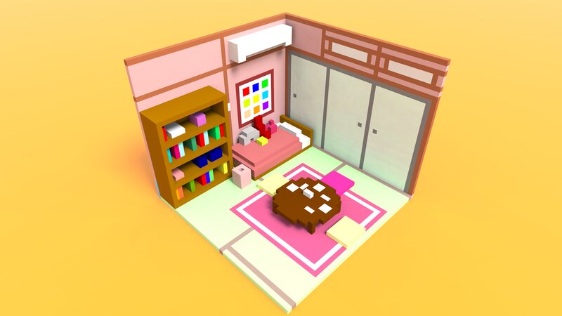 3d-rendered Room Interior — Yellow