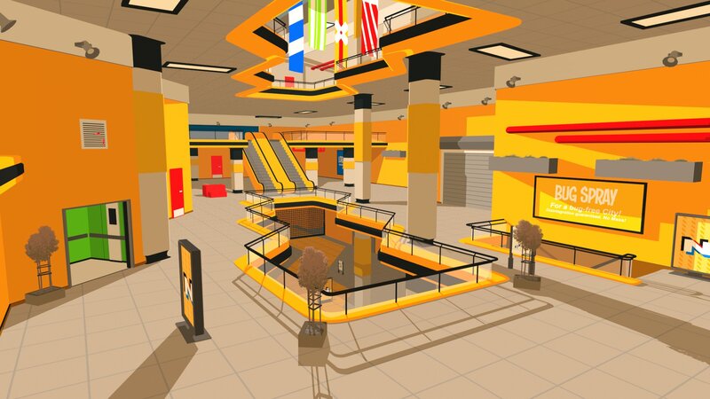 3D-rendered Shopping Mall