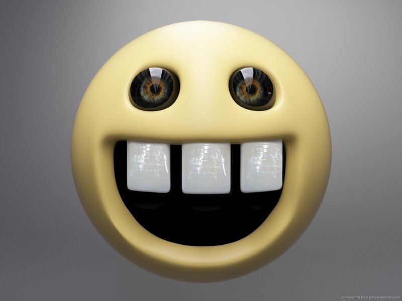 3D smiley face with eyes