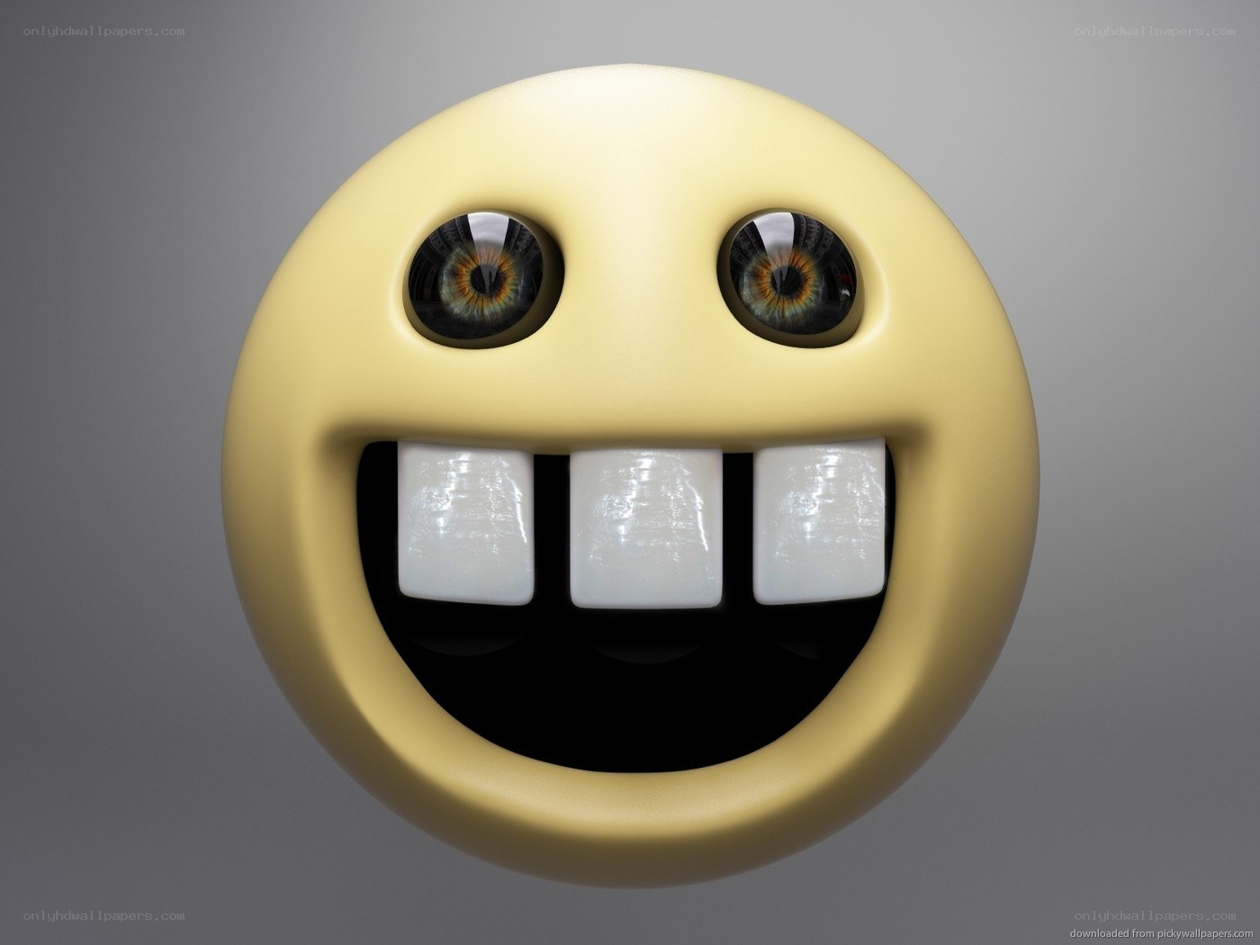 3D smiley face with eyes