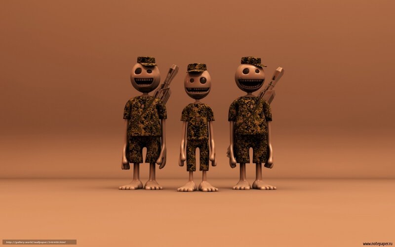3D soldiers in camouflage