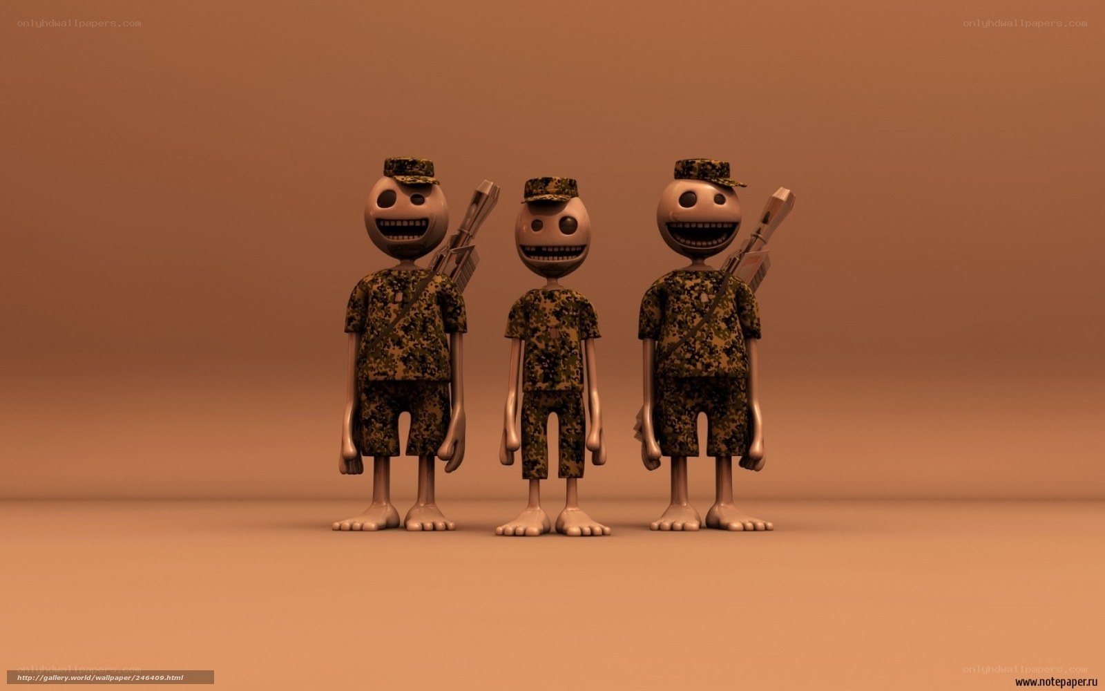 3D soldiers in camouflage