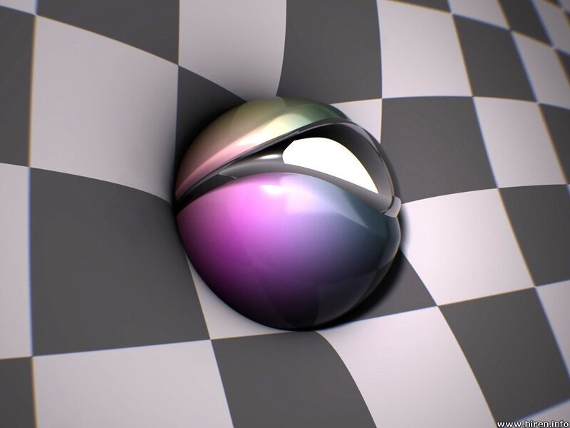3D sphere on checkerboard