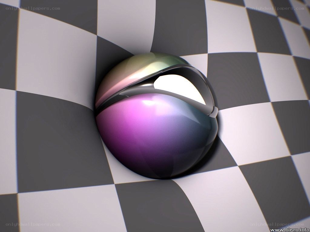 3D sphere on checkerboard