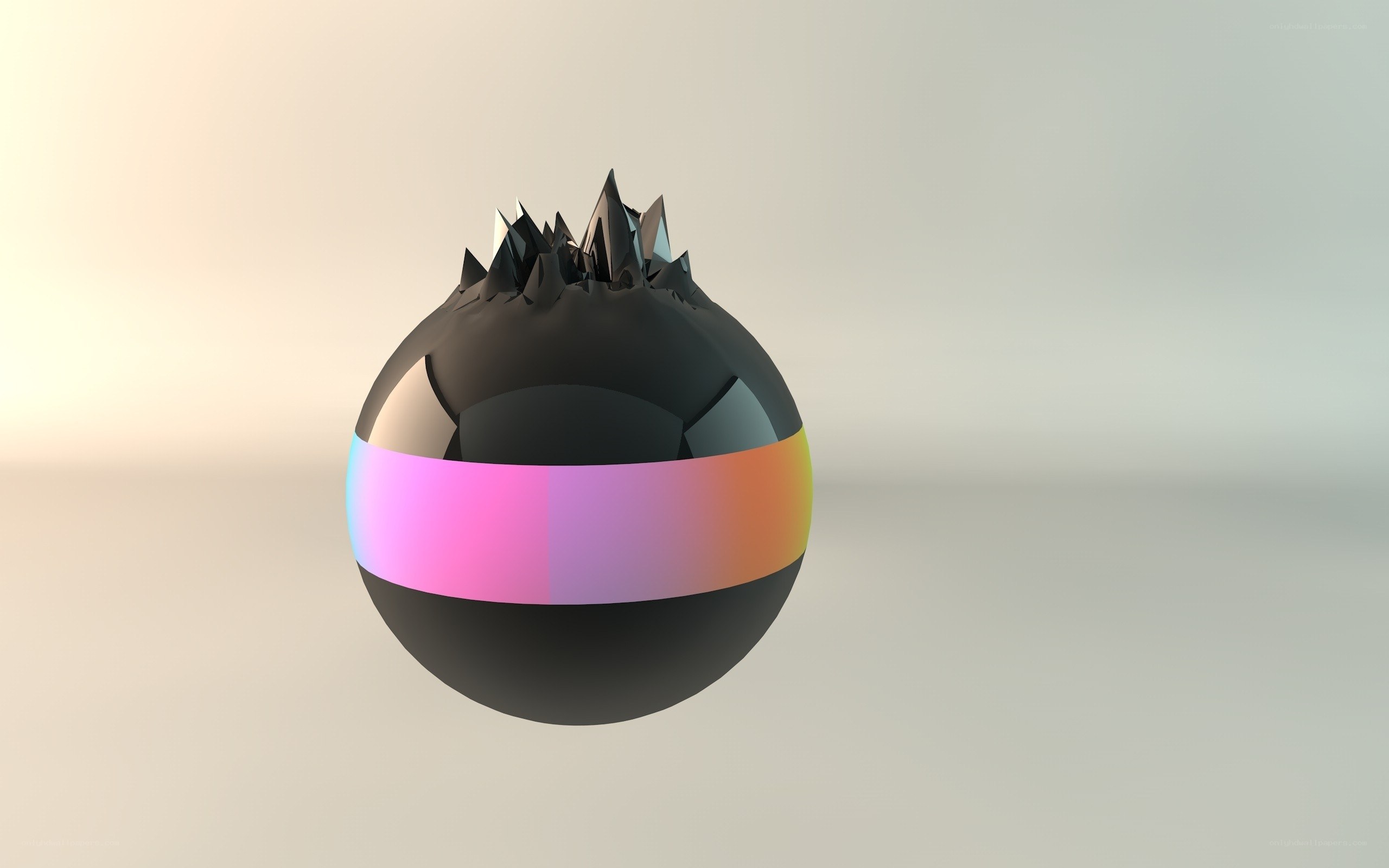 3D sphere with spikes and band
