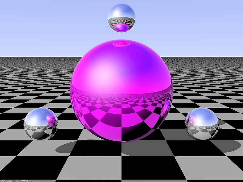 3D Spheres on Checkerboard
