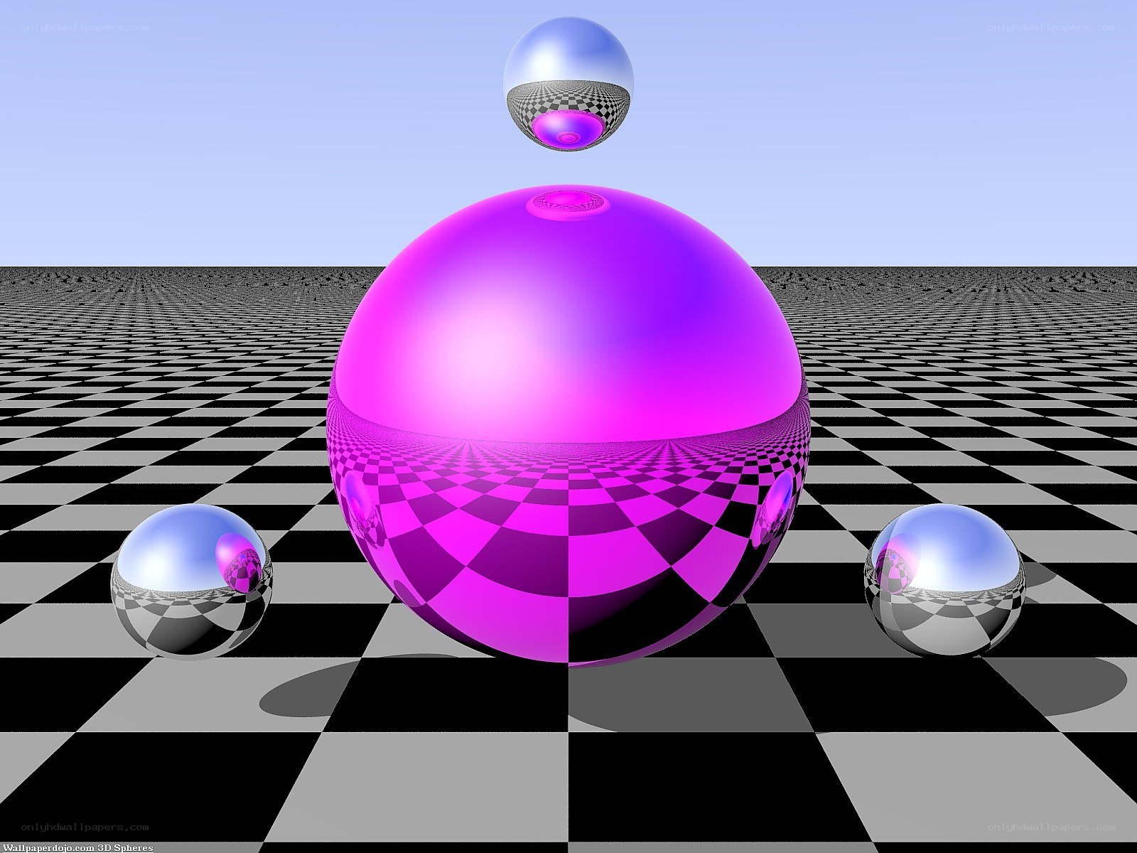 3D Spheres on Checkerboard