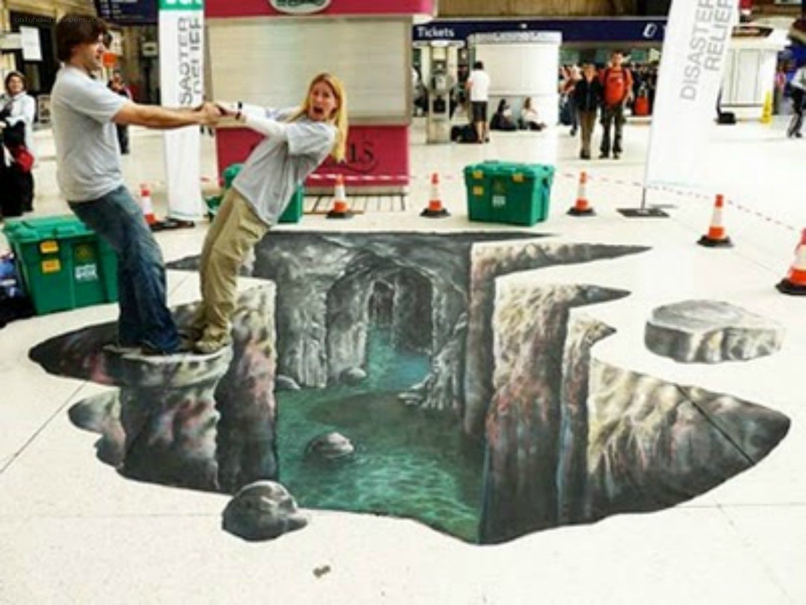 3D street art illusion