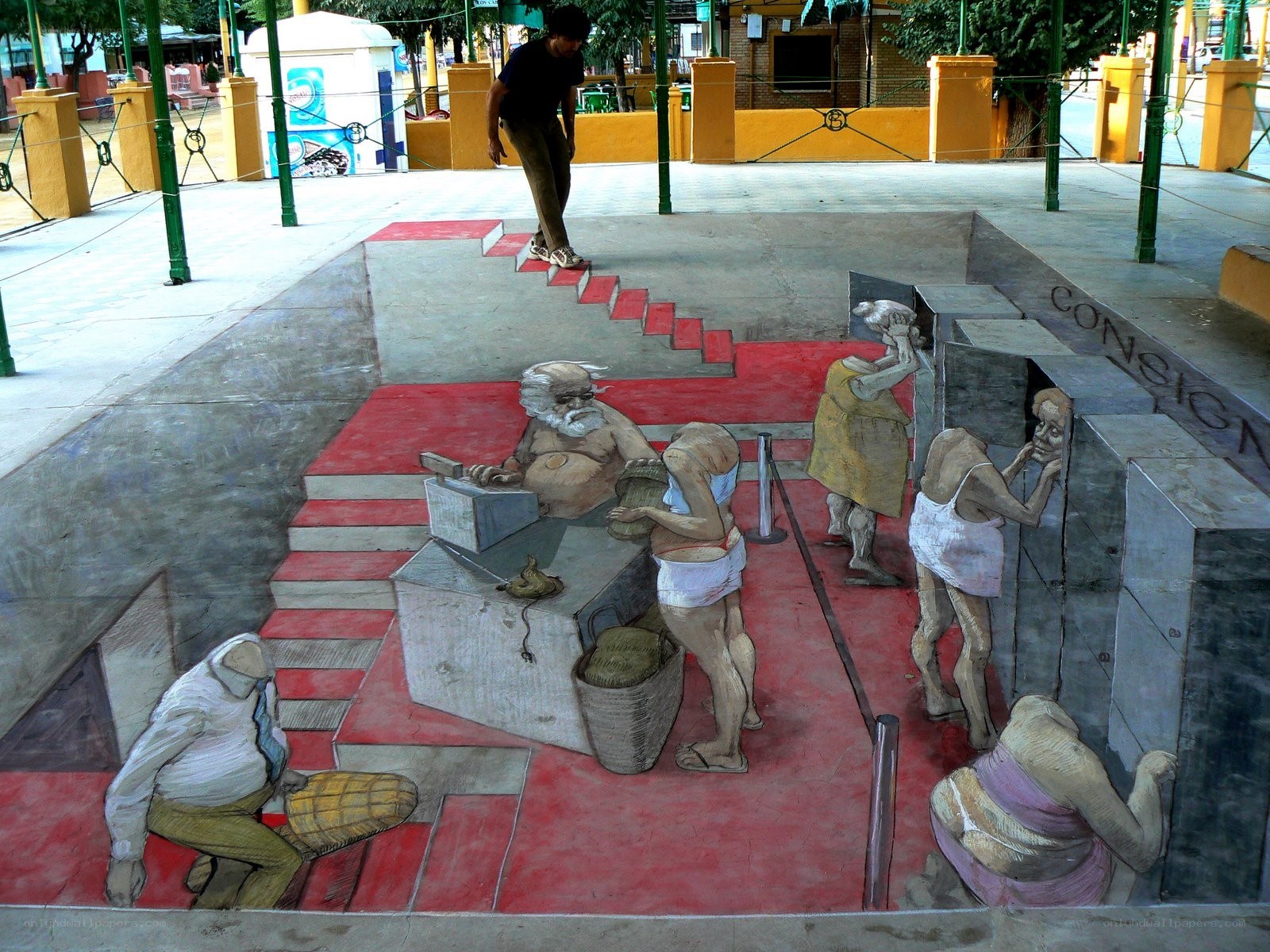 3D street art illusion
