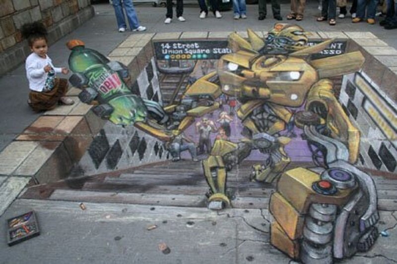 3D Street Art of Robot