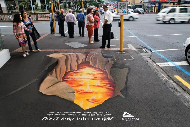 3D street art safety campaign