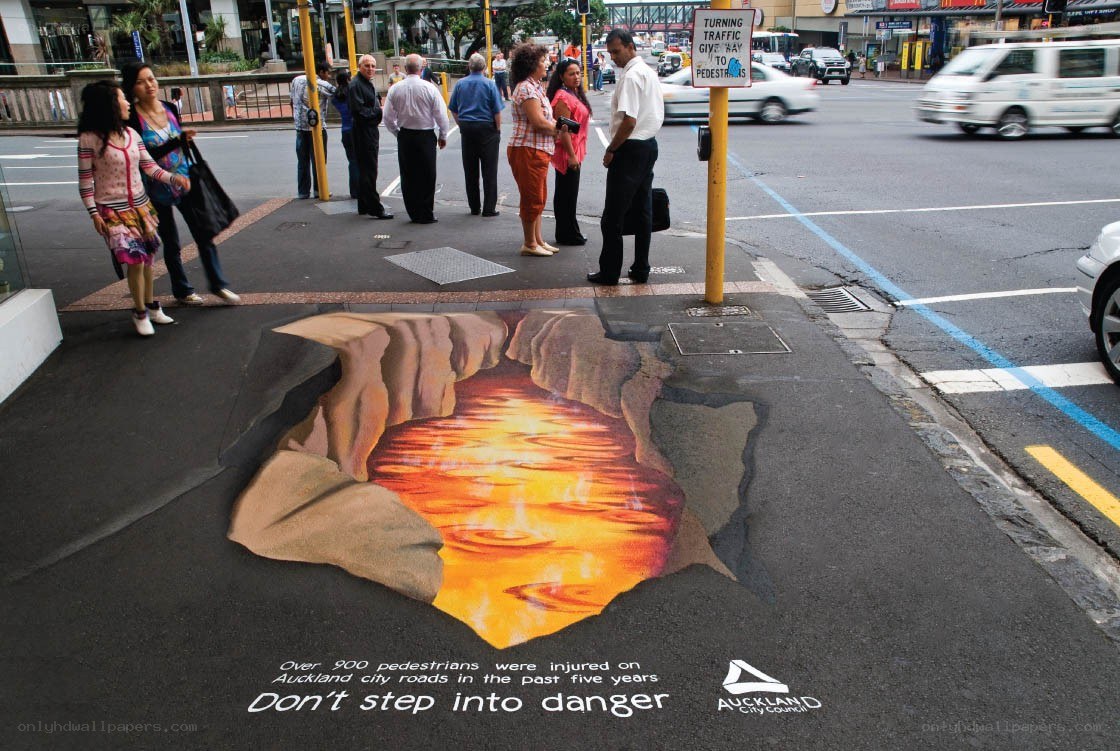 3D street art safety campaign