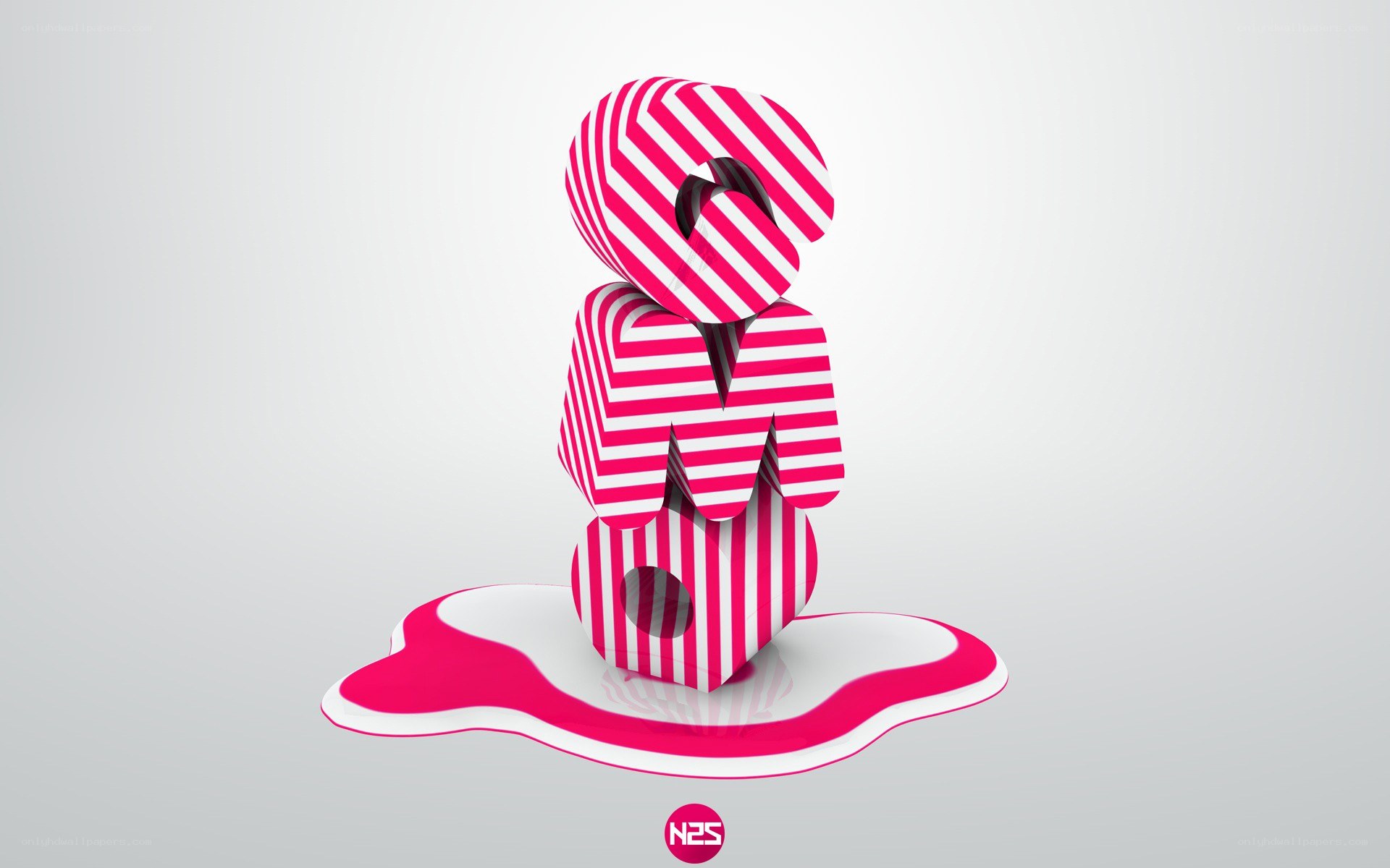 3D striped letter sculpture
