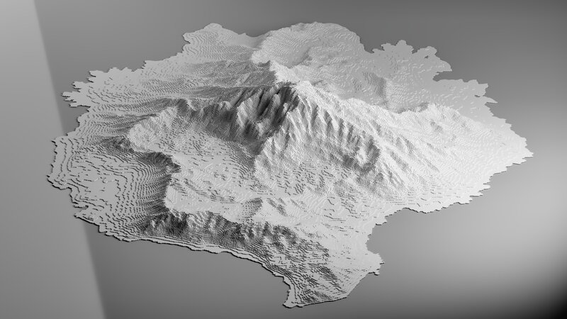 3d Terrain Model — Gray