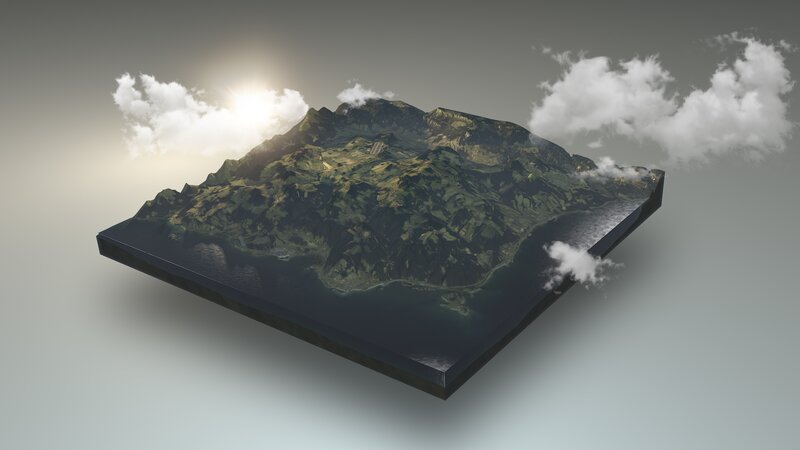 3d Terrain Model — Green