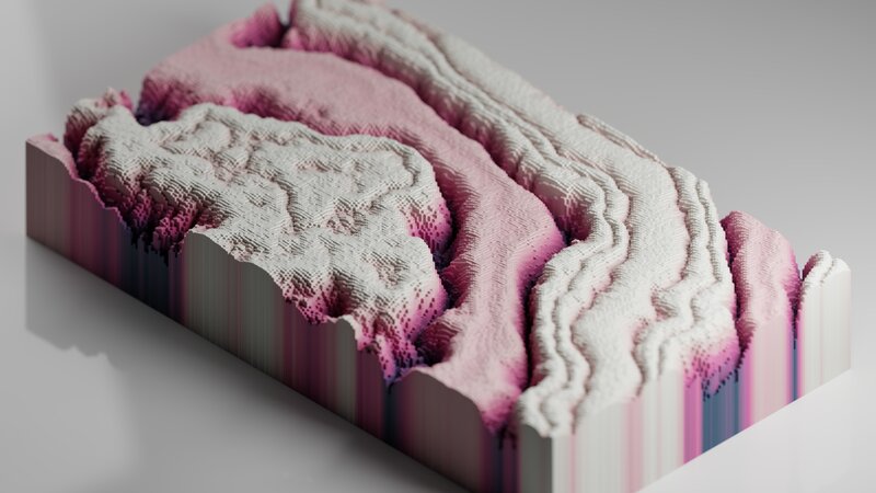 3d Terrain Model — Pink