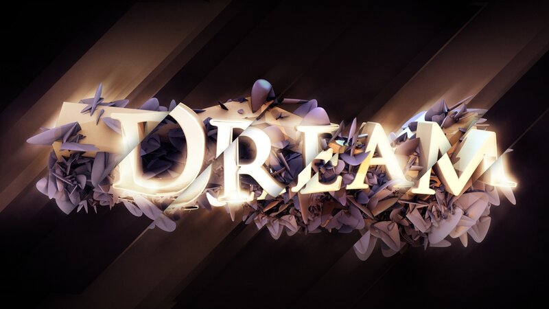 3D text art of the word DREAM