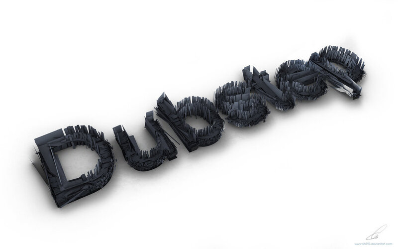 3D text art of the word DUBSTEP