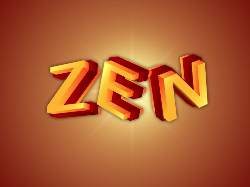 3D text art of the word ZEN