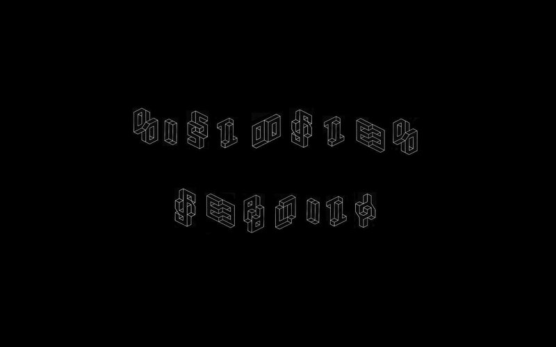 3D text art on black background
