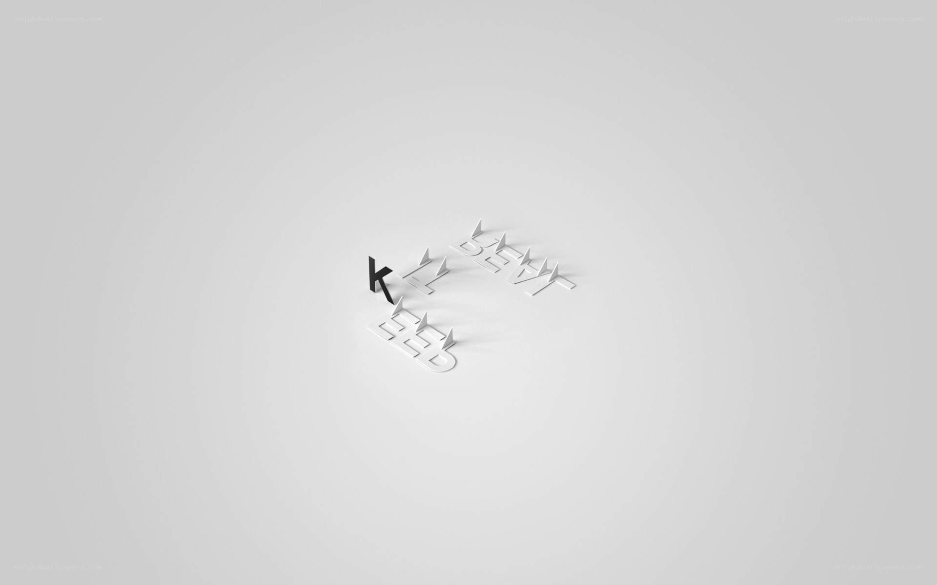 3D text art on gray background
