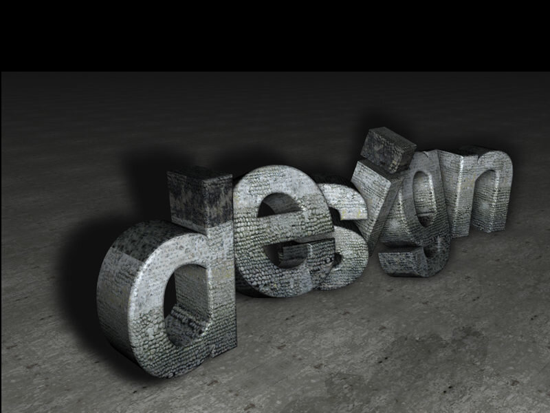 3D text design on concrete