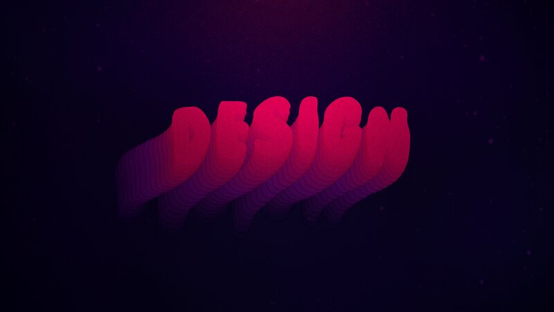 3d Text Design — Purple, Abstract
