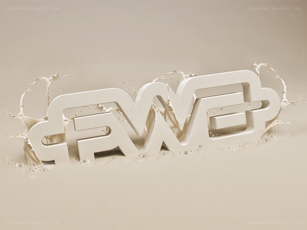 3D text emerging from liquid
