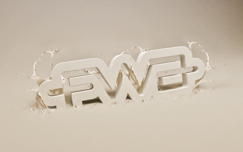 3d Text Emerging from Liquid — Beige