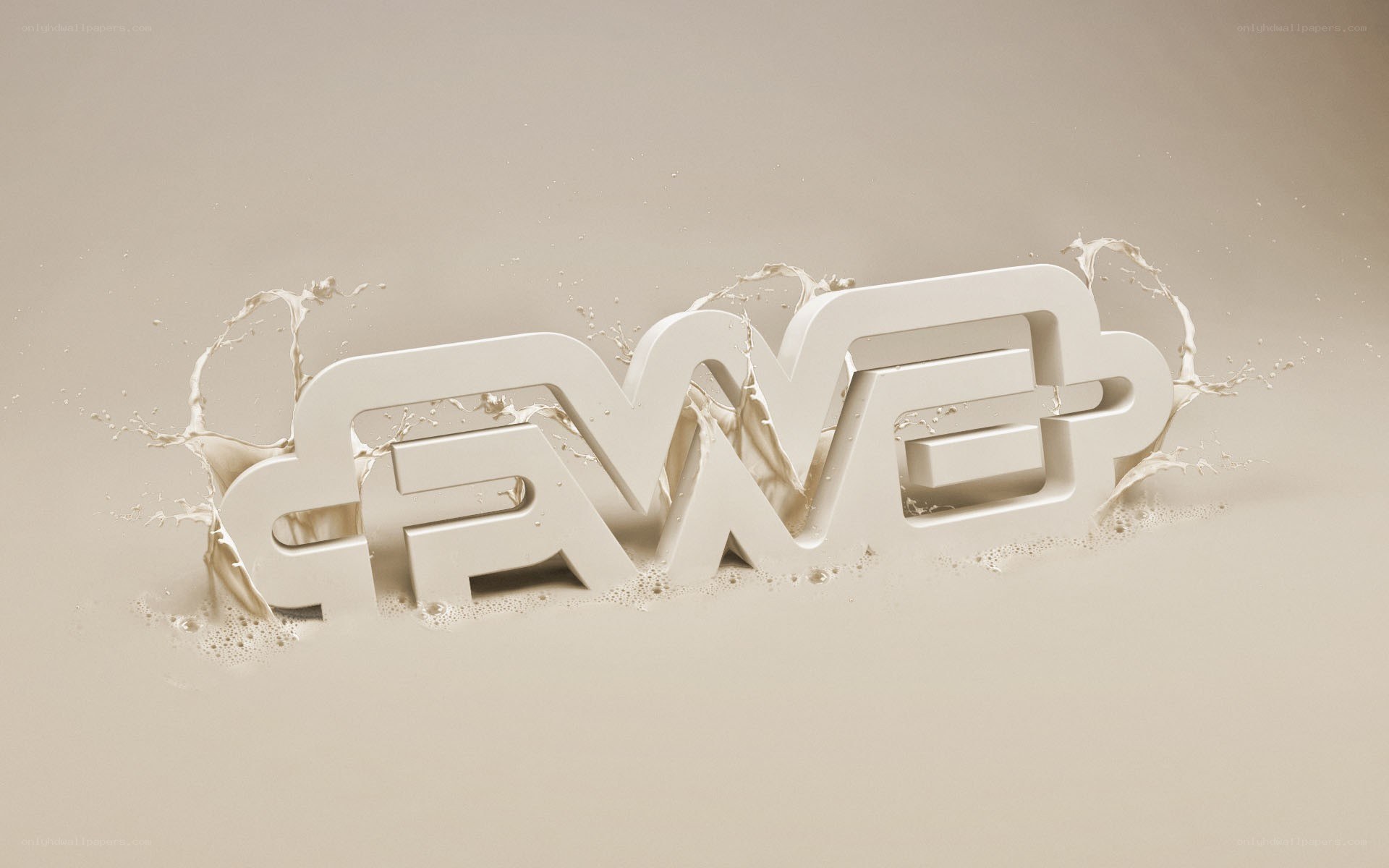 3D text emerging from liquid