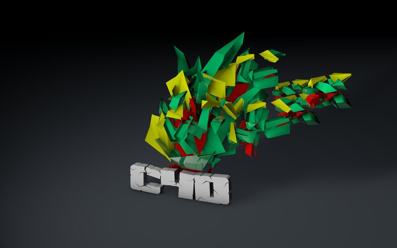 3d Text Explosion — Green