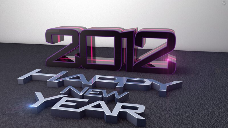 3D Text Greeting — Black, Celebratory