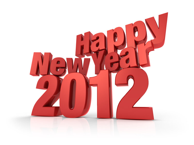 3D Text Happy New Year 2012