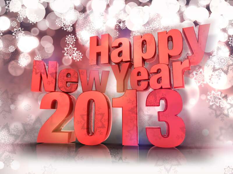 3D Text Happy New Year — Red, Festive