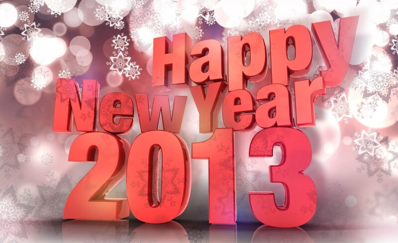 3D Text Happy New Year — Red, Festive, Winter, 3d Render, Snowflakes