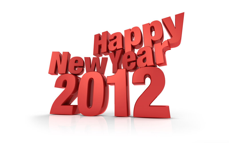 3D Text Happy New Year — Red