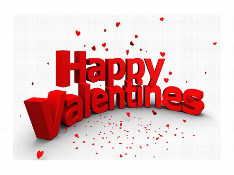 3D Text Happy Valentines — Red