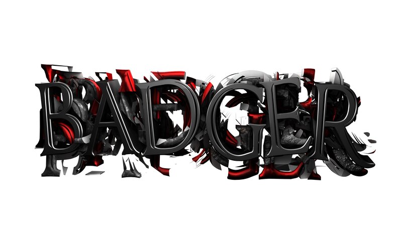 3D Text Logo — Black, Aggressive
