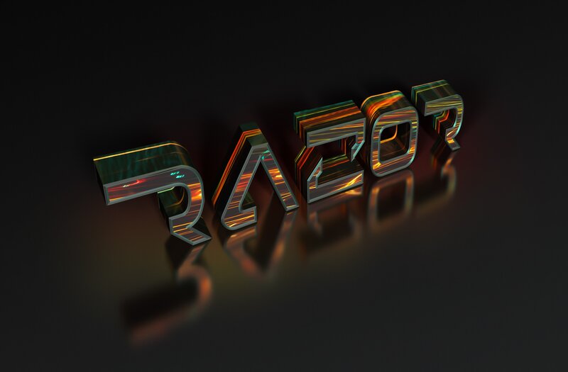 3D Text Logo — Black, Dark, 3d Render, Reflection