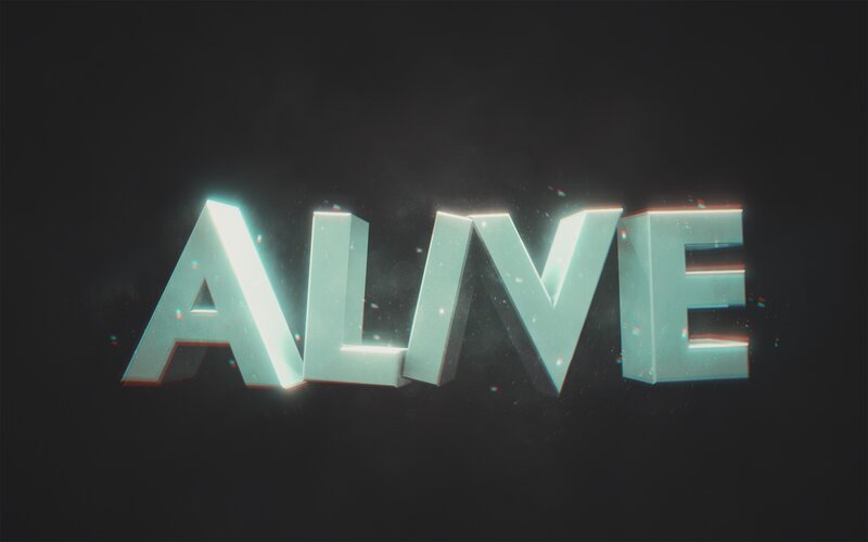 3d Text Logo — Black, Dramatic, 3d Render