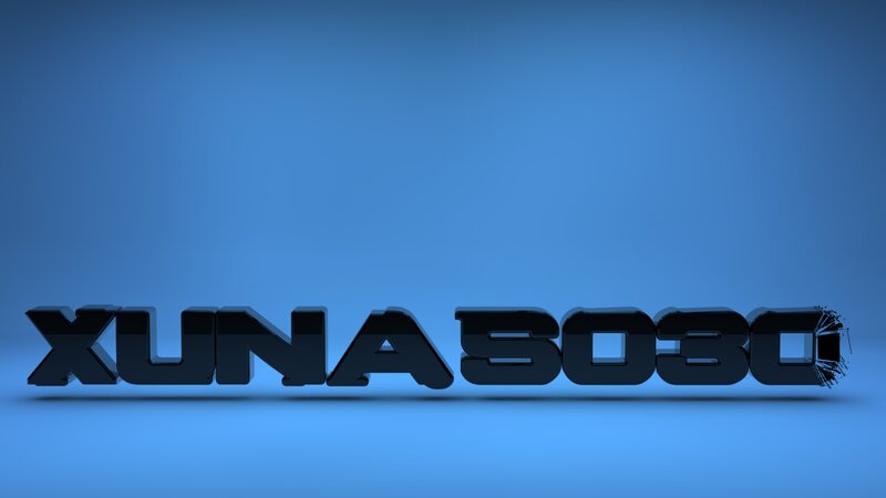 3D Text Logo — Blue, Minimalist