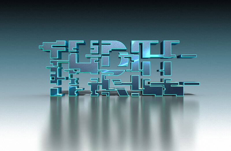 3d Text Logo — Blue, Technological, 3d Render