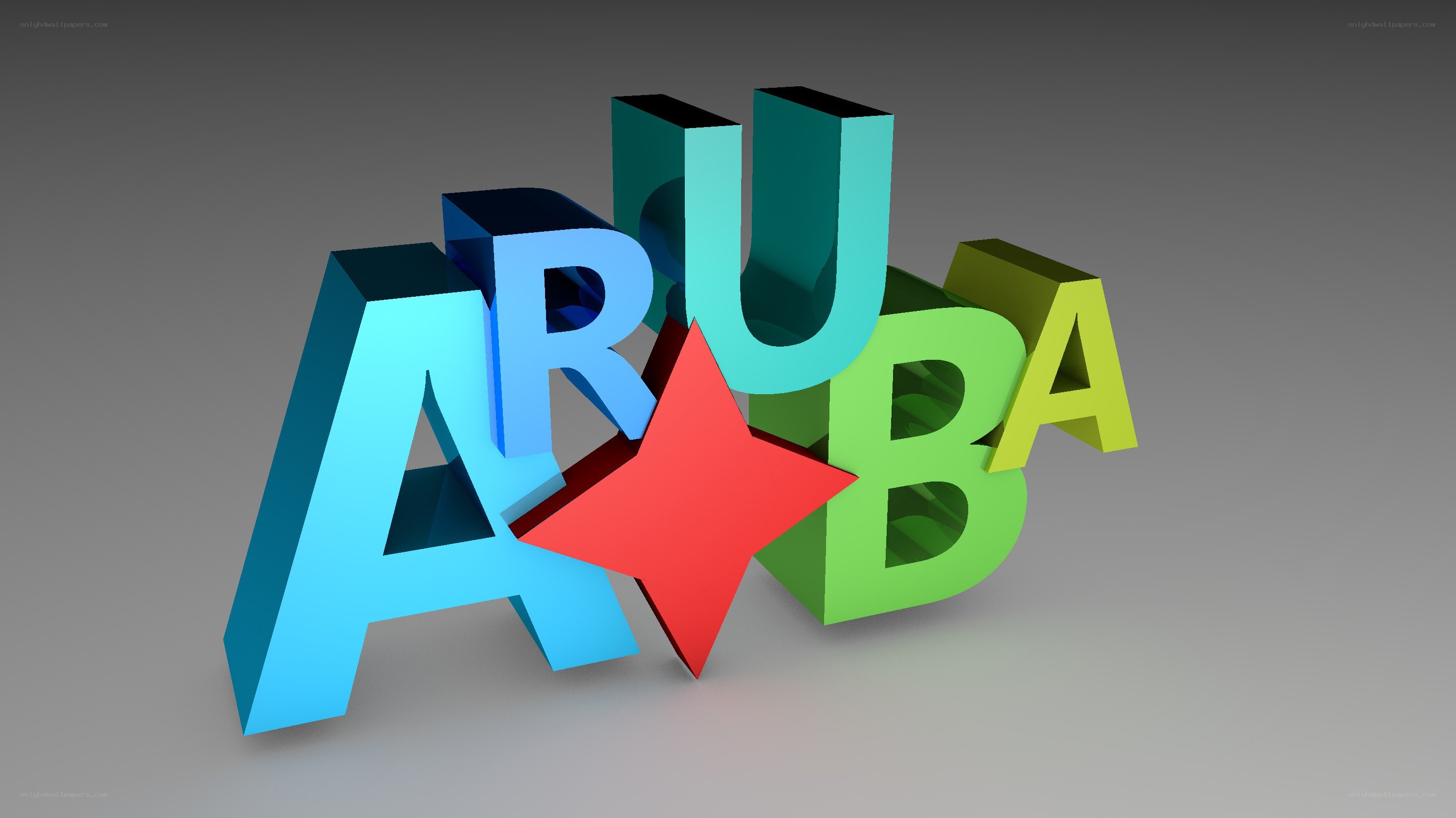3D text logo of Aruba