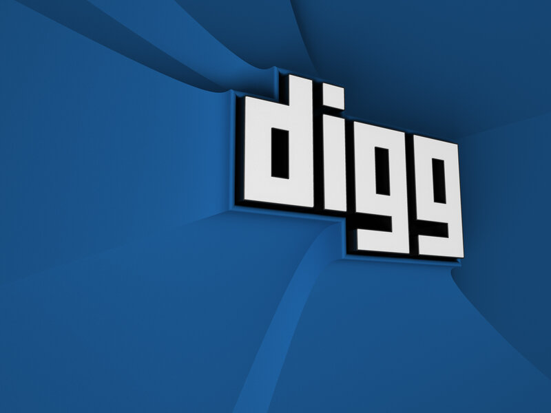 3D text logo on blue background