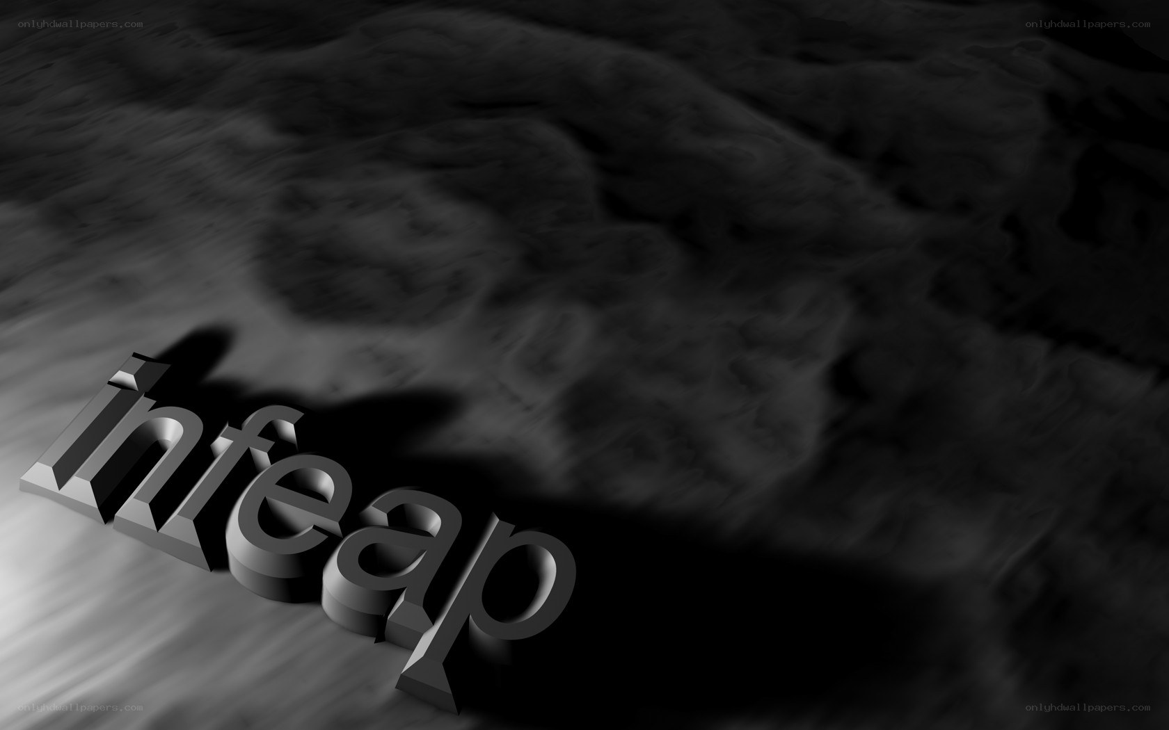 3D text logo on dark background